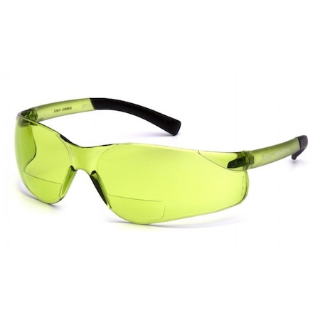 Pyramex Reader Safety Glasses, Green Lens 1.5 IR, +2.0 Diopter, 6/box S2514R20